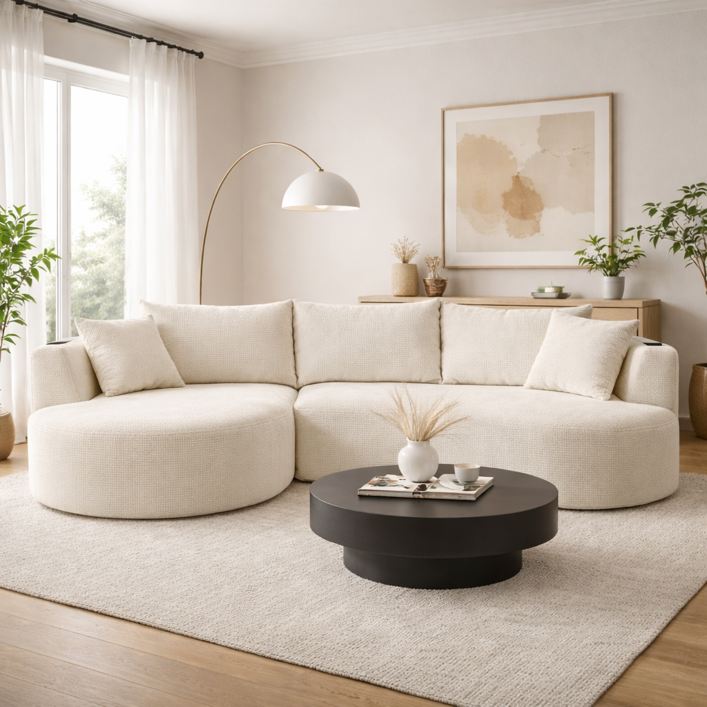 Canapé d'angle design arrondi