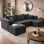 Canapé d'angle modulable en velours