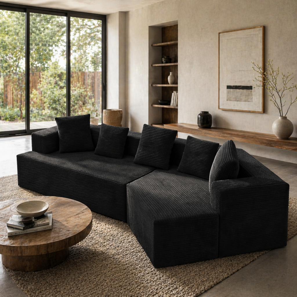 Canapé d'angle modulaire sans ossature