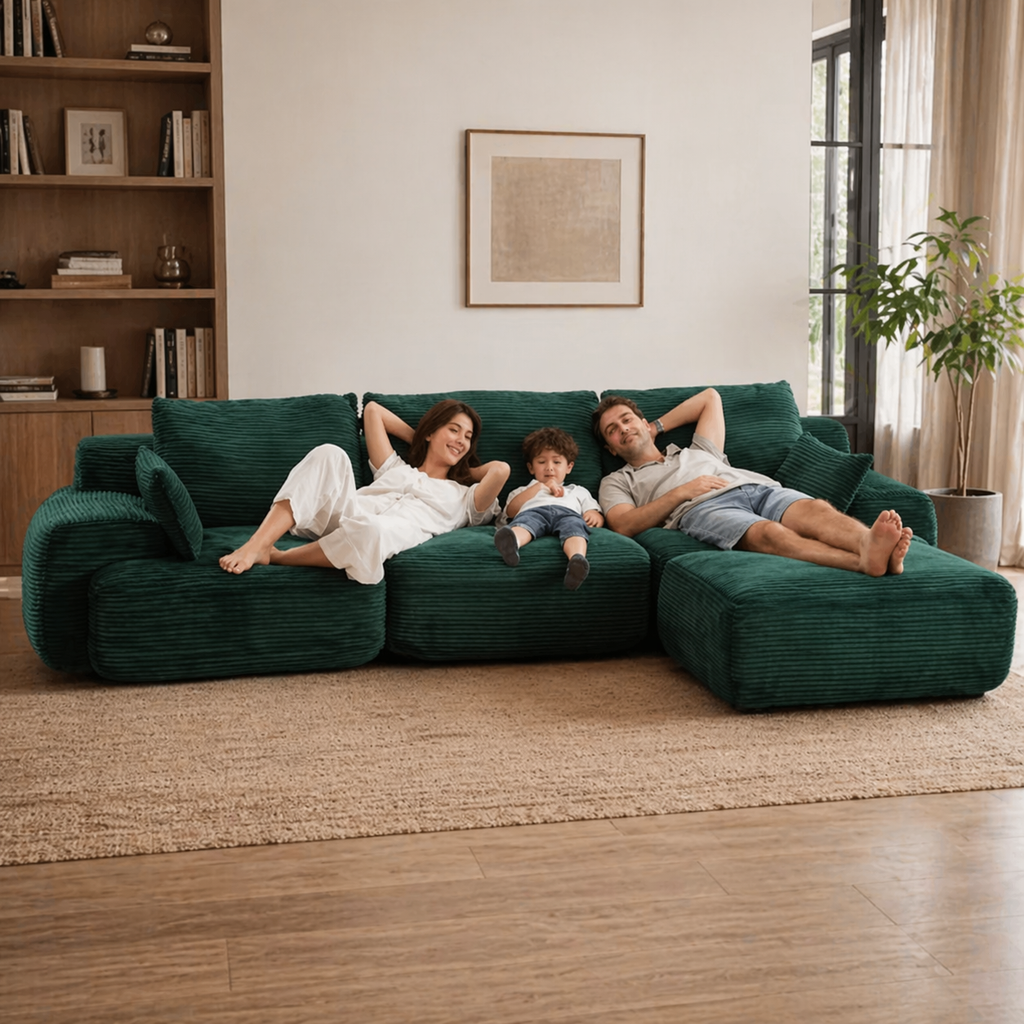 Canapé d'angle modulable velours