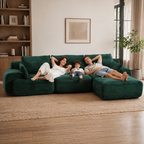Canapé d'angle modulable velours