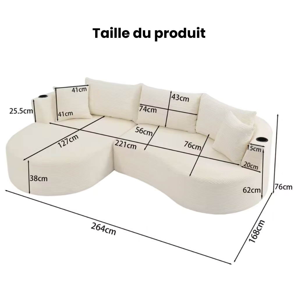 Canapé d'angle design arrondi