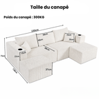 Canapé d'angle modulable en velours