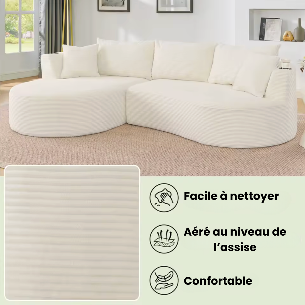 Canapé d'angle design arrondi