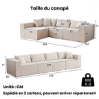 Canapé d'angle modulaire beige