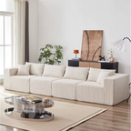 Canapé d'angle modulaire beige