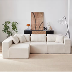Canapé d'angle modulaire beige