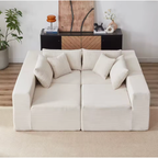 Canapé d'angle modulaire beige