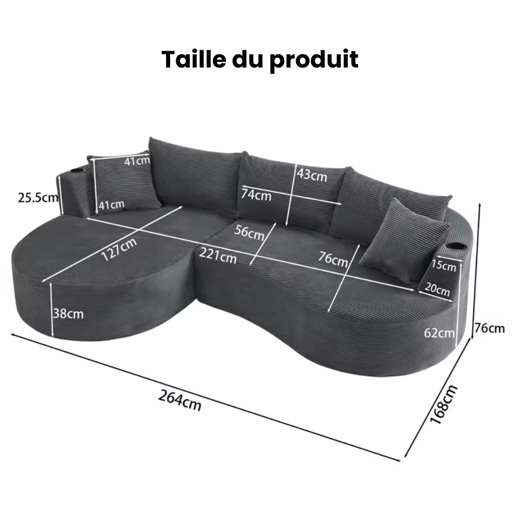 Canapé d'angle design arrondi