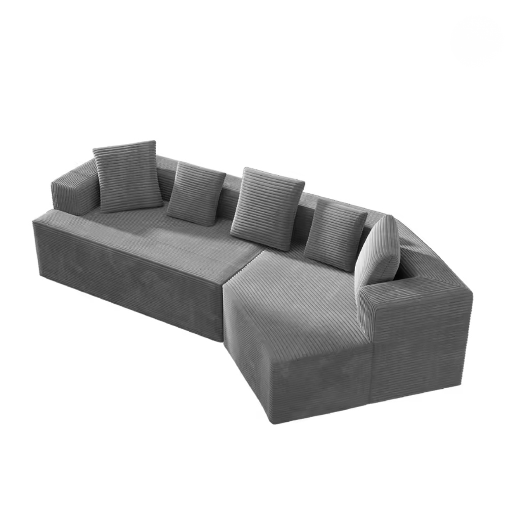 Canapé d'angle modulaire sans ossature