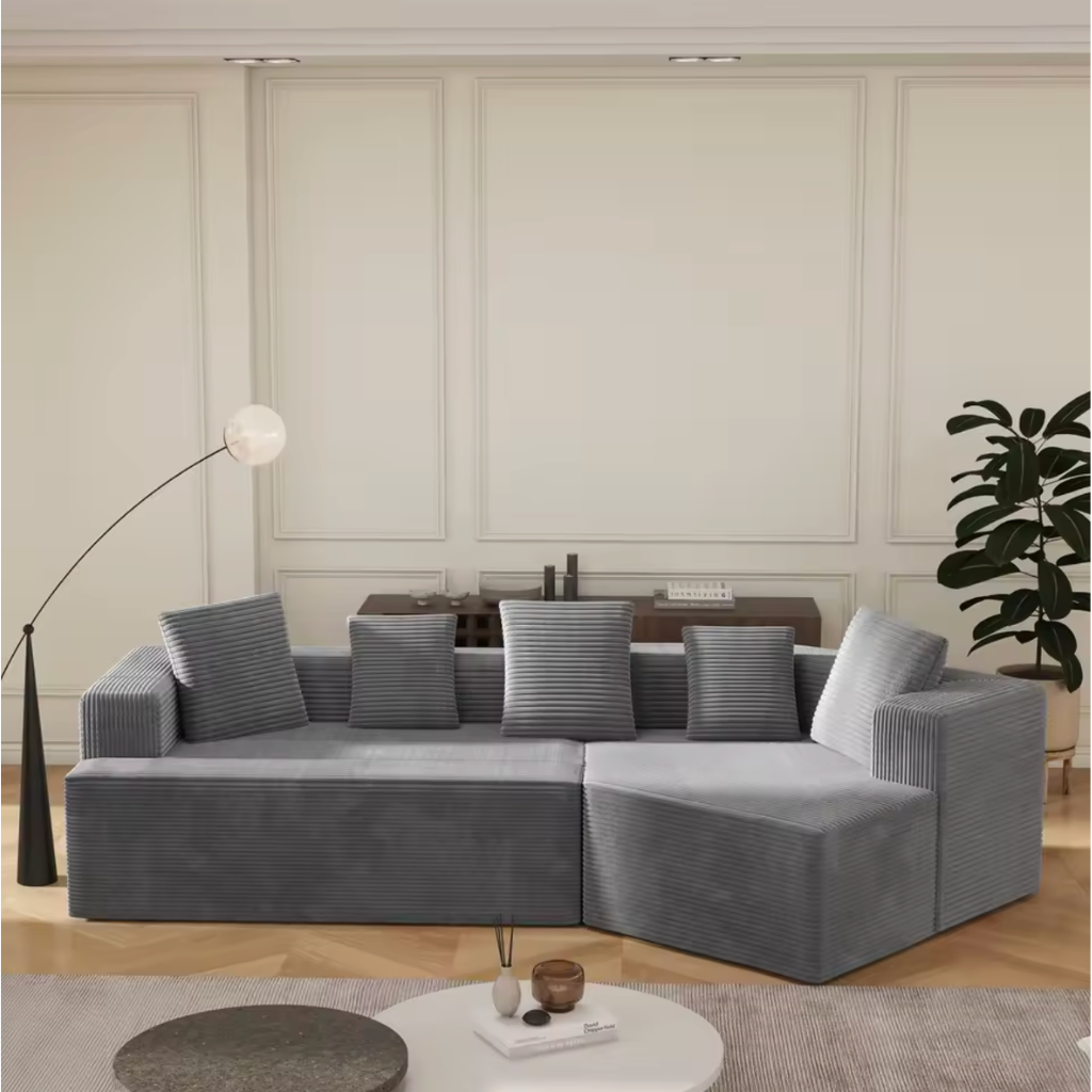 Canapé d'angle modulaire sans ossature