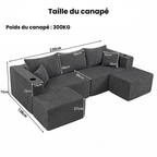 Canapé d'angle modulable en velours