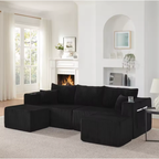 Canapé d'angle modulable en velours