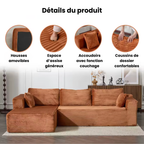 Canapé d'angle modulaire en velours côtelé