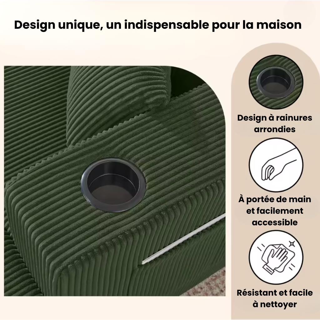 Canapé d'angle modulable en velours
