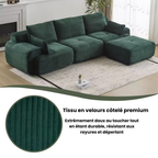 Canapé d'angle modulable velours