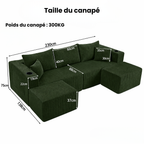 Canapé d'angle modulable en velours