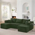 Canapé d'angle modulable en velours