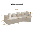 Canapé d'angle modulaire sans ossature