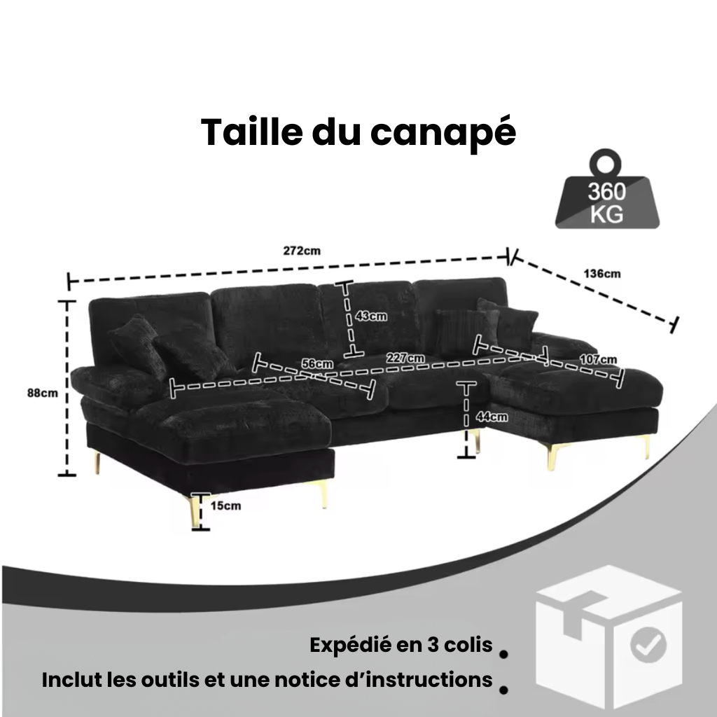 Canapé d'angle panoramique en U