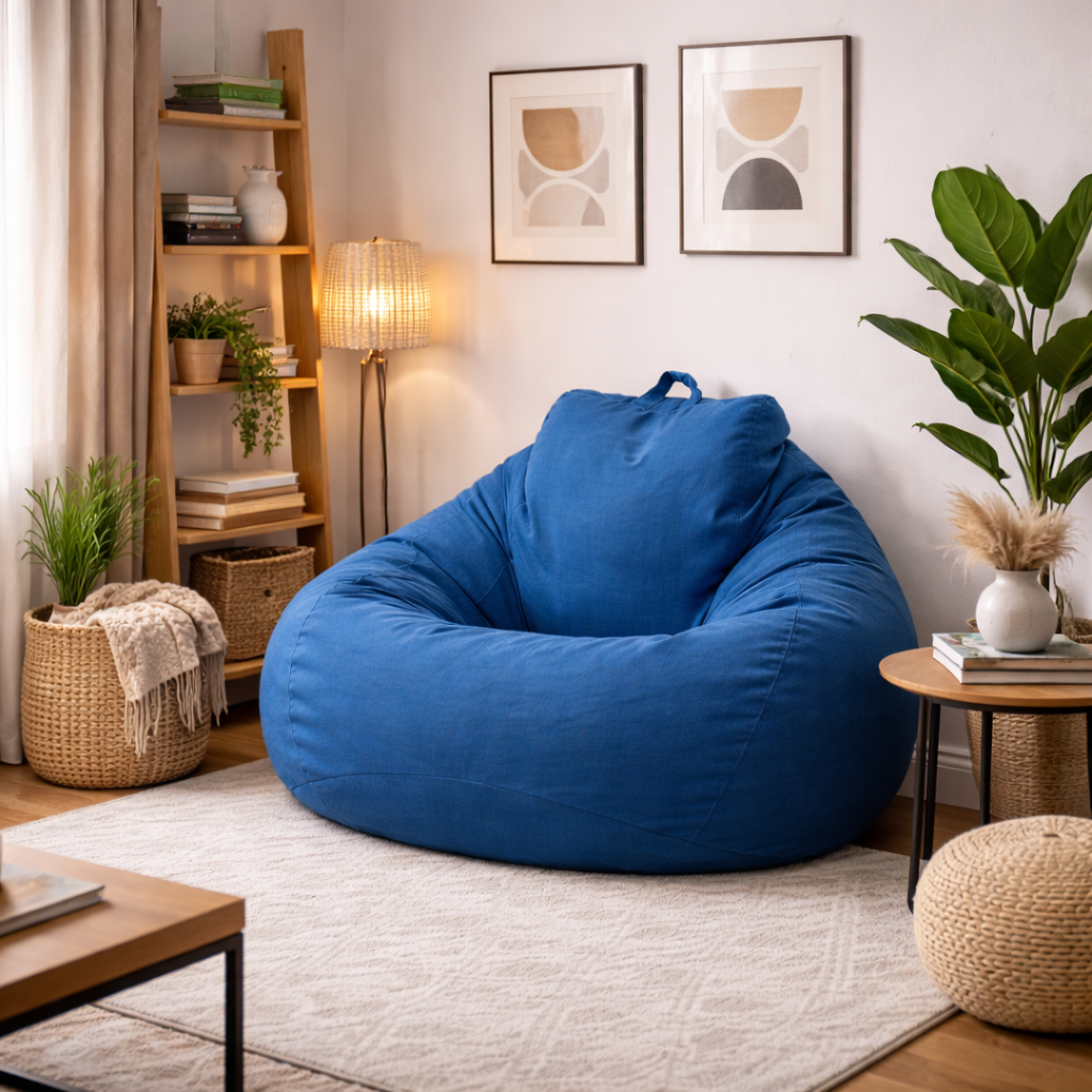Pouf bleu