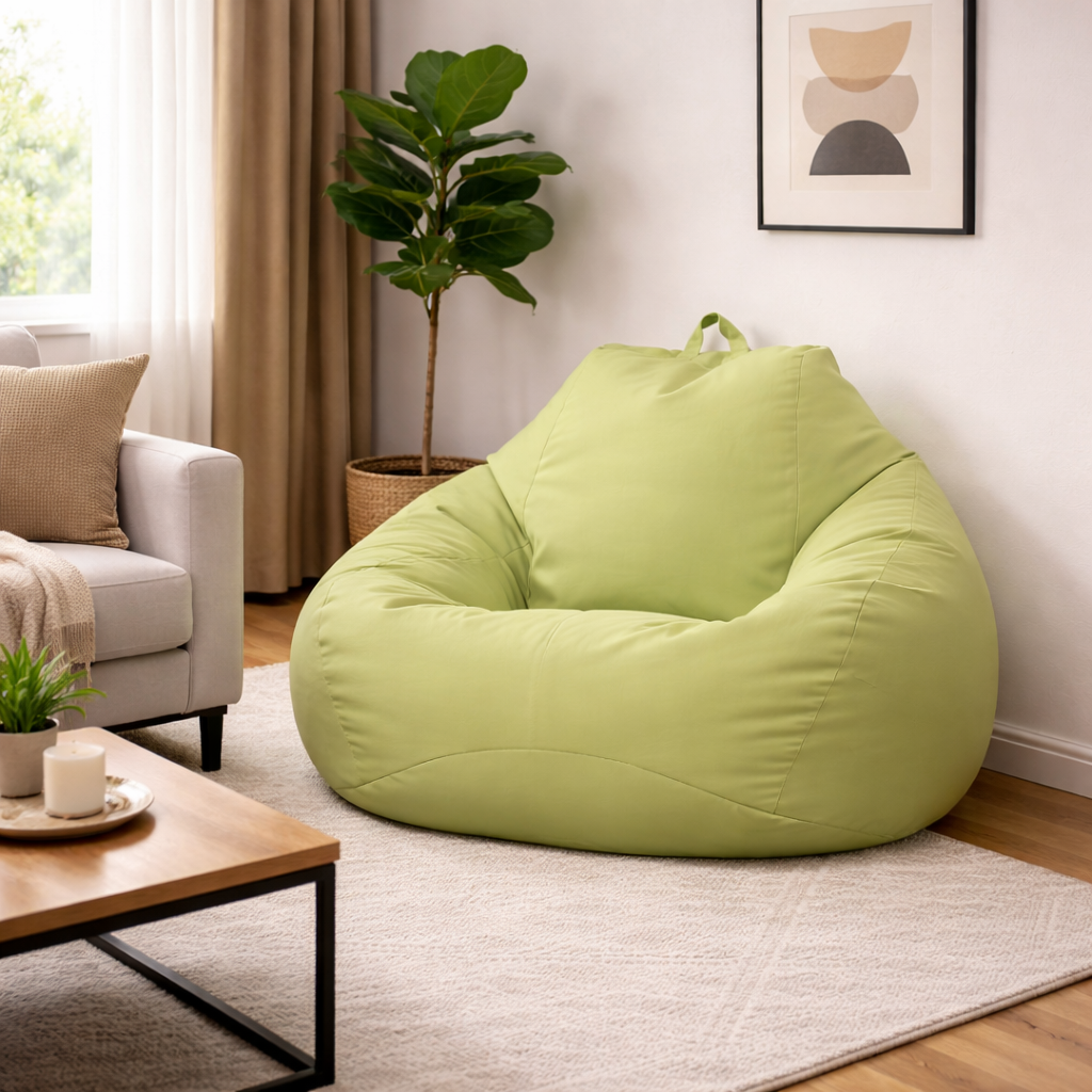 Pouf salon vert clair
