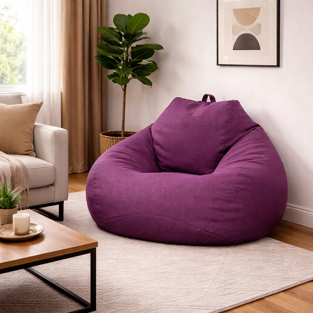 Pouf salon violet