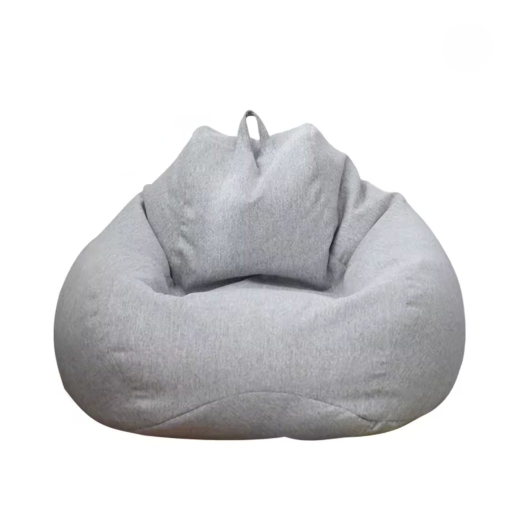 Pouf salon gris clair