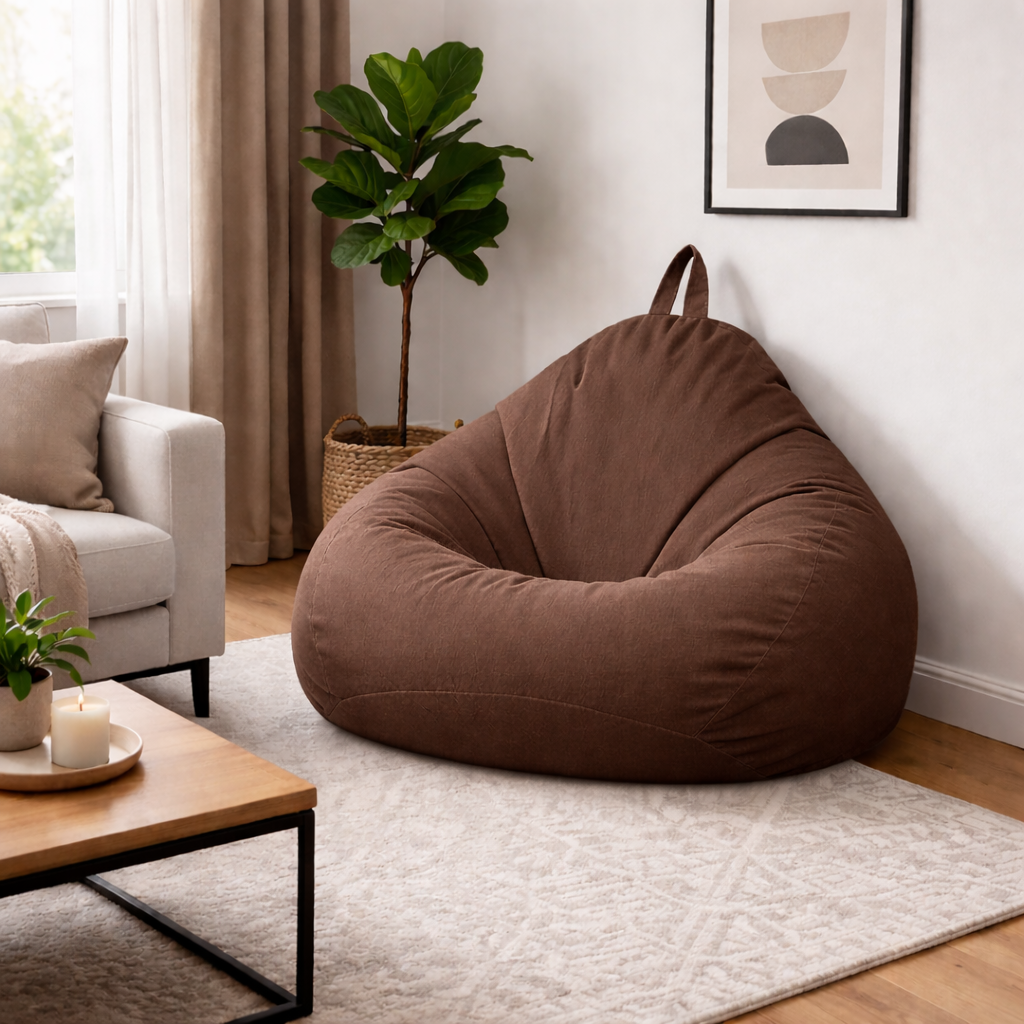 Pouf salon marron