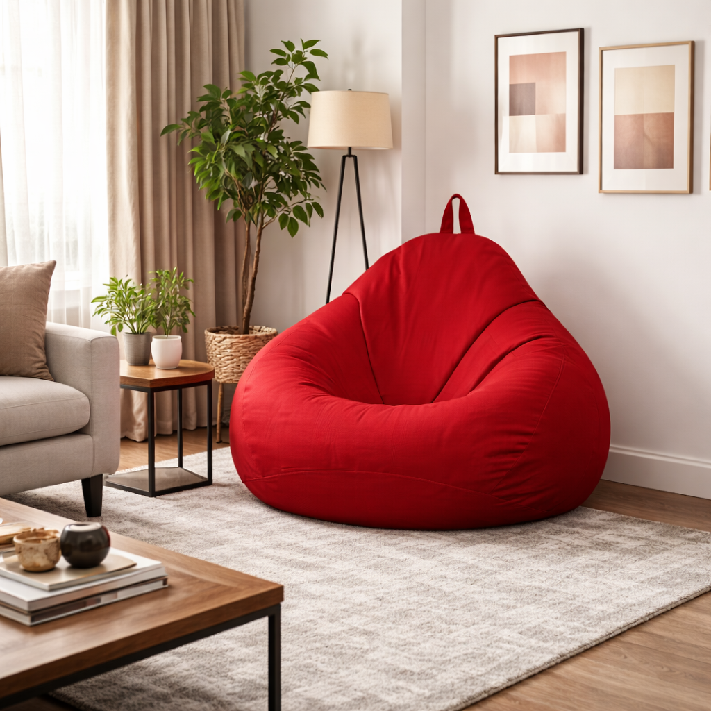 Pouf salon bordeaux
