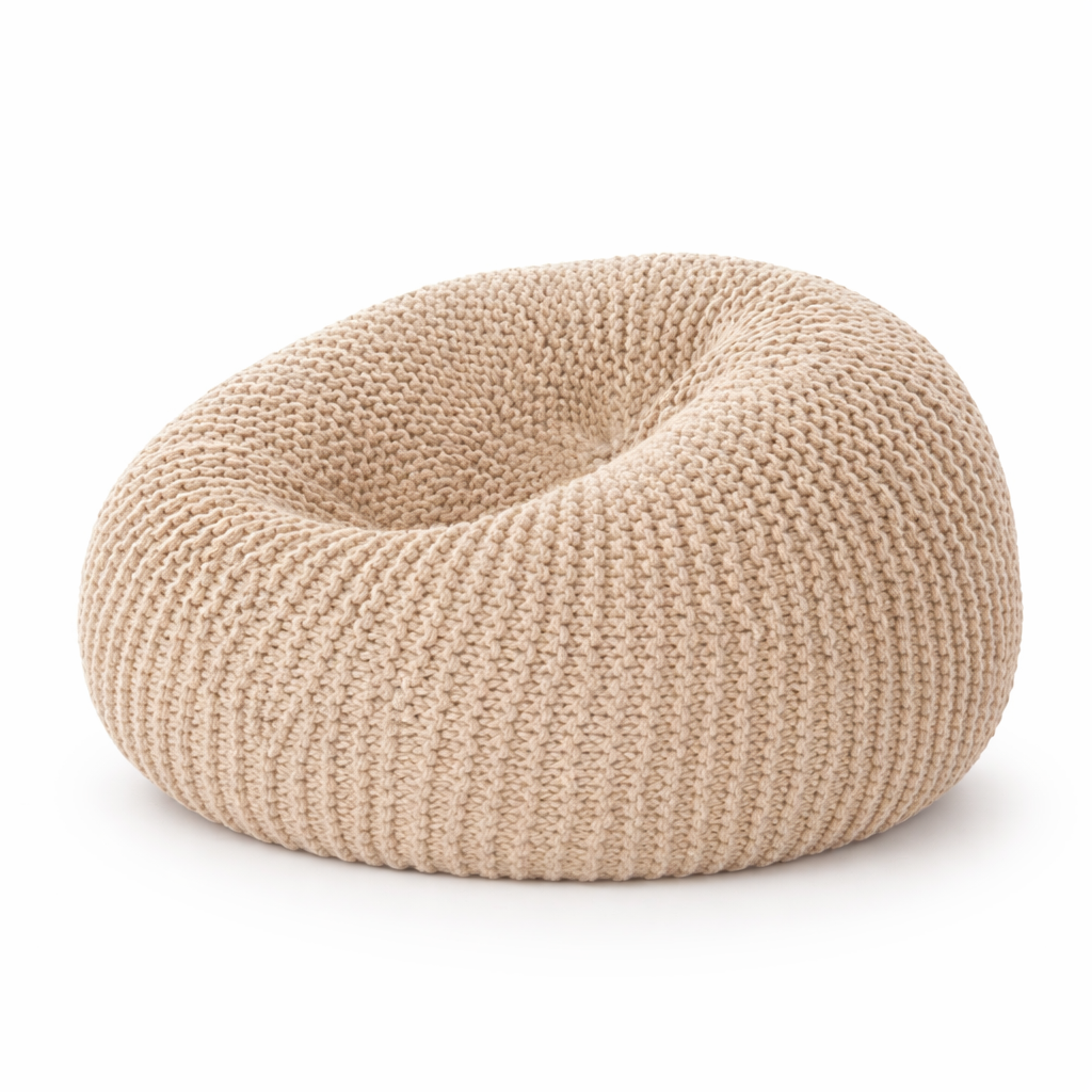 Pouf salon design beige