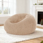 Pouf salon design beige