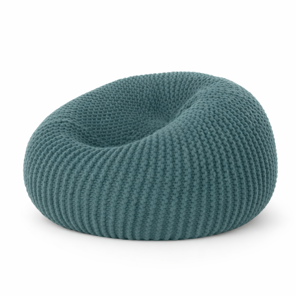 Pouf salon design bleu