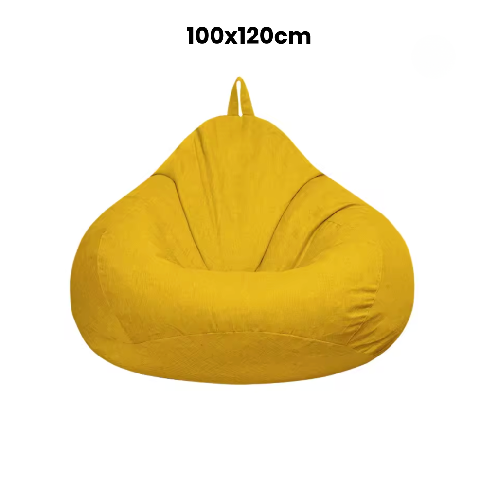 Pouf salon jaune