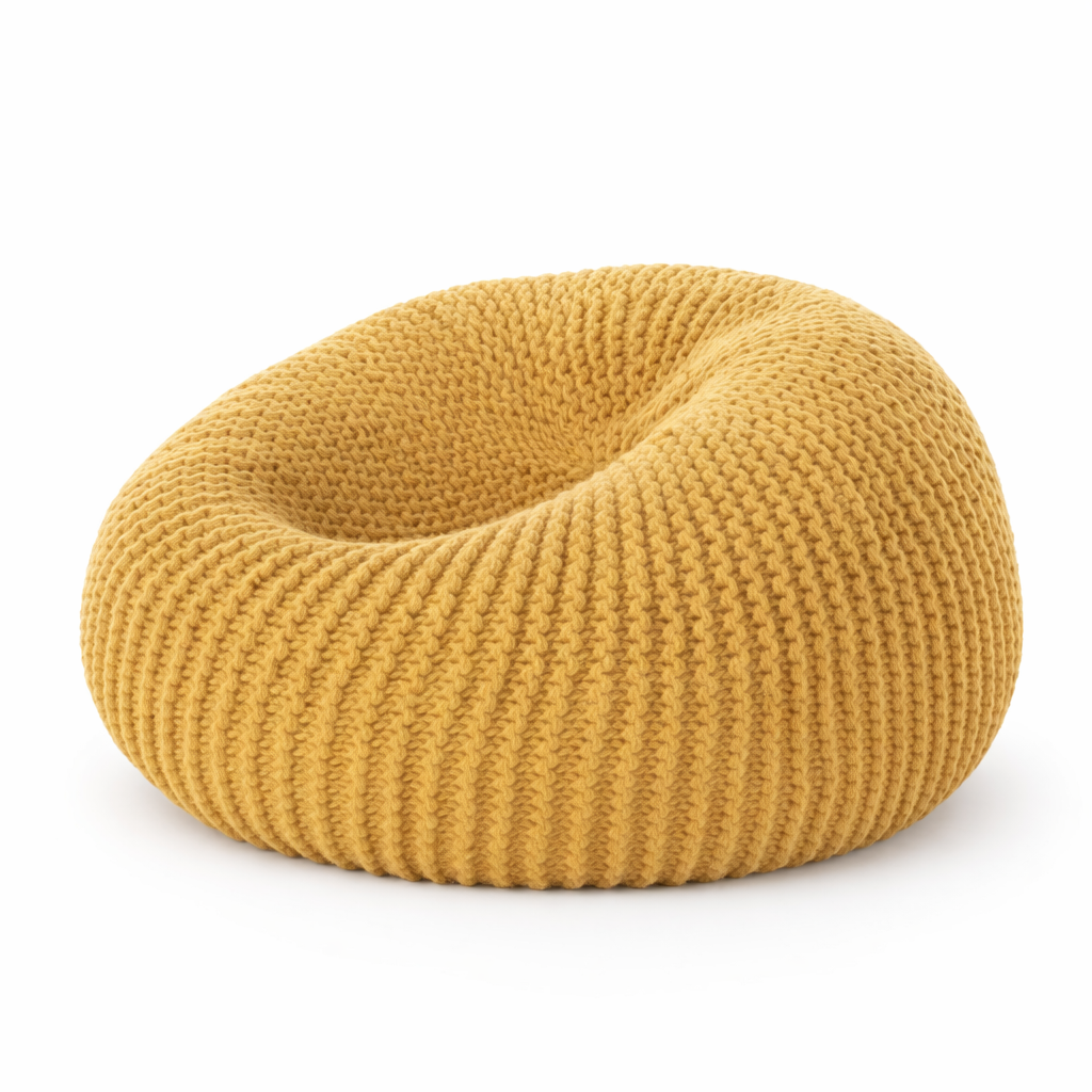 Pouf salon design jaune