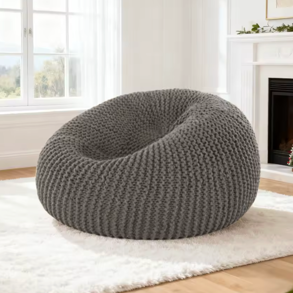 Pouf salon design gris
