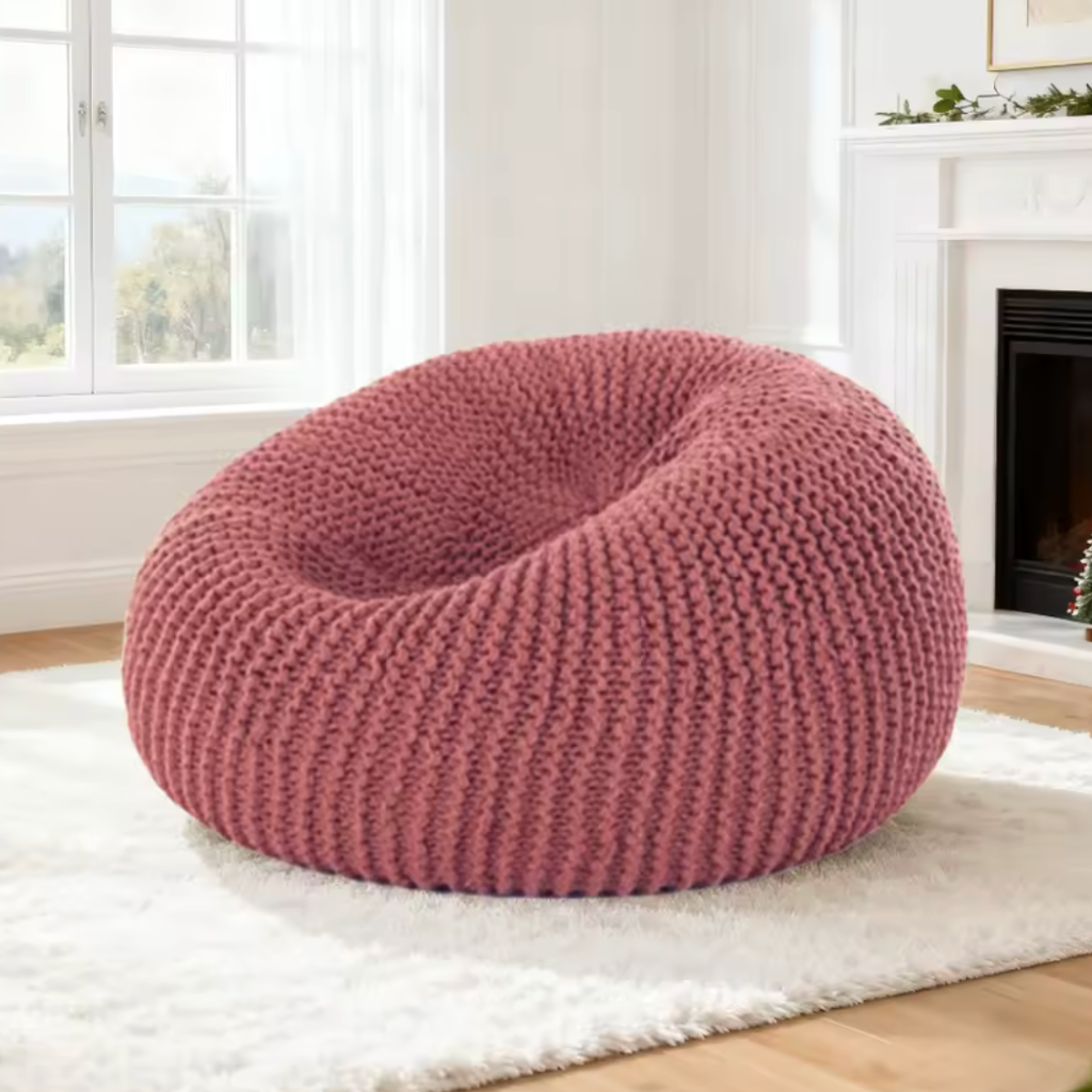 Pouf salon design rose