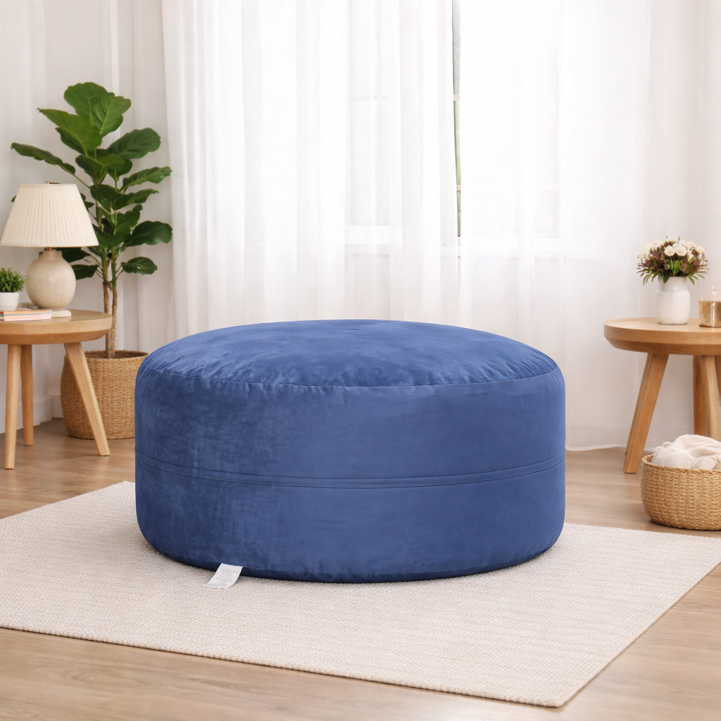 Pouf salon bleu