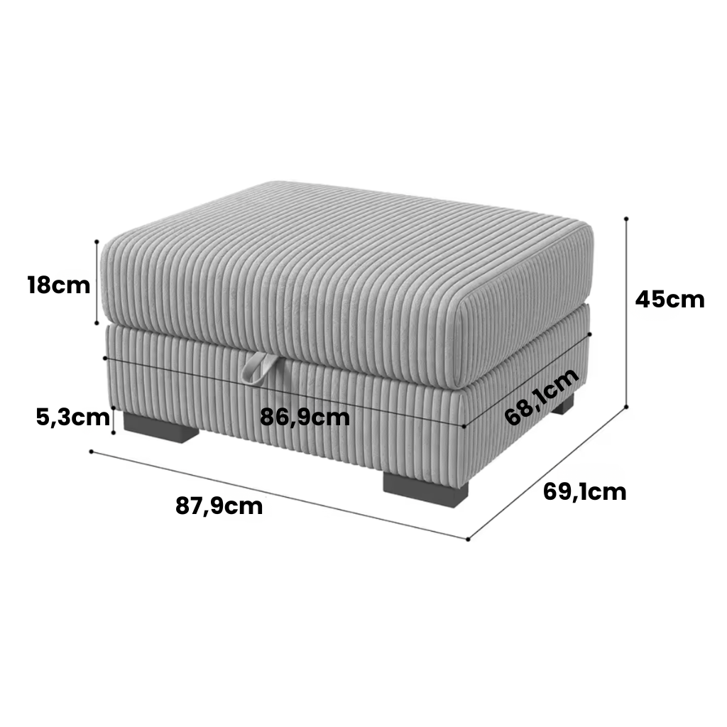 Repose pieds coffre rectangulaire